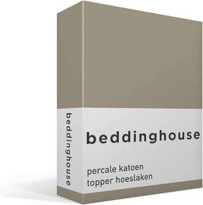Bettwäschehouse Perkal-Baumwoll-Topper-Spannbettlaken – Einzelbett – Sand