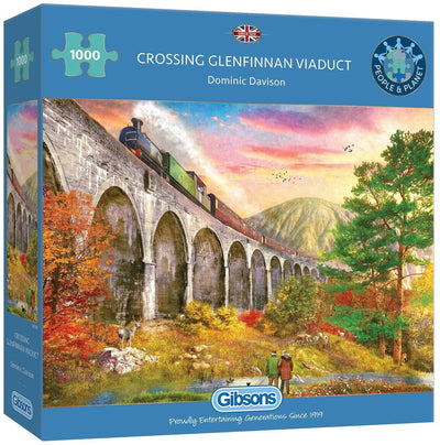 Gibsons – Überquerung des Glenfinnan-Viadukts (von Dominic Davison) – 1000 Teile 68 × 49 cm (B × H) – Puzzle für Erwachsene