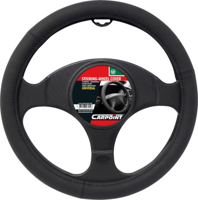 Carpoint Lenkradbezug mattschwarz – Durchmesser 37-39 cm – rutschfest – mehr Halt – Komfort – universell