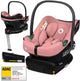 Lionelo Astrid i-Size-Set – Autositz 40–87 cm + Isofix-Basis – ADAC-geprüft – R129 i-Size – Memory-Schaum – verstellbare Kopfstütze – Seitenschutz – Dri-Seat – leicht – universell kompatibel