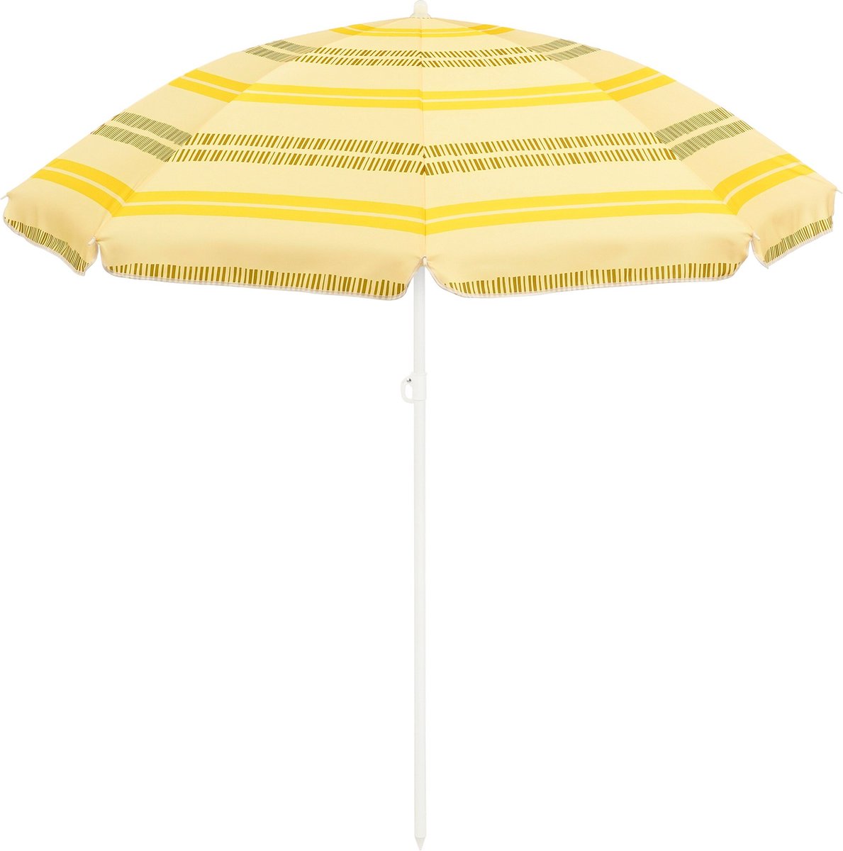 Gestreifter Strandsonnenschirm mit Glimmerdekorationen – H180 x ø160 cm – Gelb