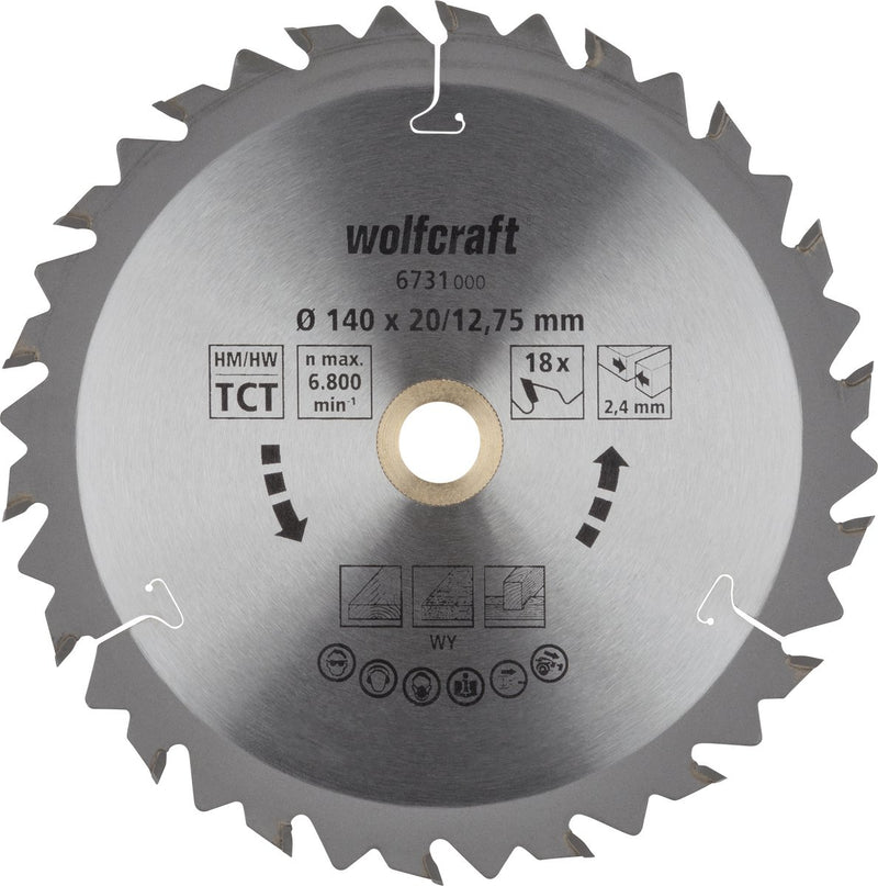 Wolfcraft - Kreissägeblatt 140x12,75mm - 18 Zähne - Sägeblatt für Kreissäge - braune Serie - 6731000