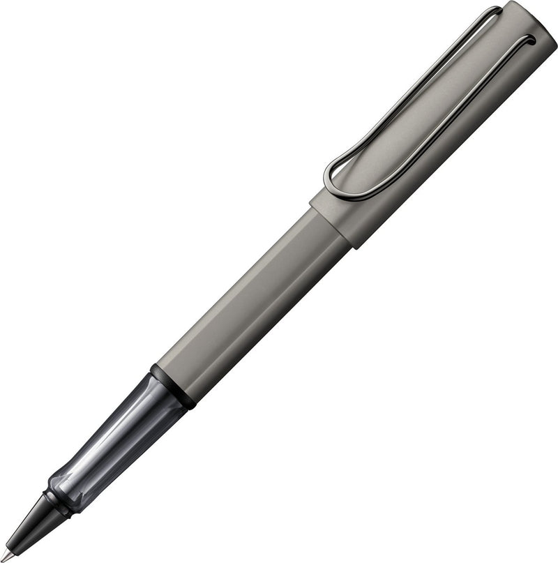 Lamy LX Tintenroller 357 – aus Aluminium in der Farbe Ruthenium – mit Edelmetall-Finish und Metallclip, inklusive M 63 Tintenroller-Mine in M-Stärke schwarz und Geschenkverpackung