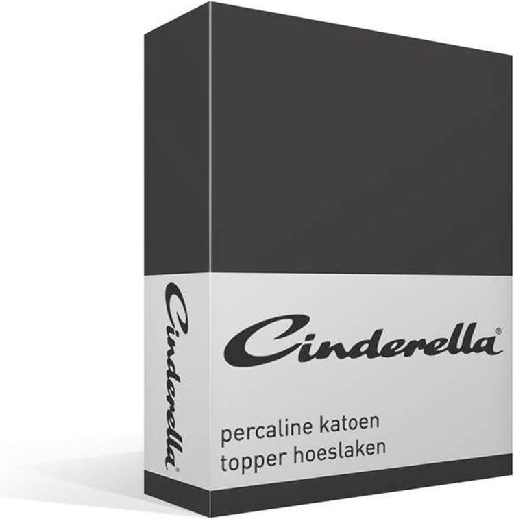 Cinderella-Wochenende – Topper-Spannbettlaken – bis 15 cm Matratzenhöhe – Baumwolle – 200 x 200 cm – Anthrazit