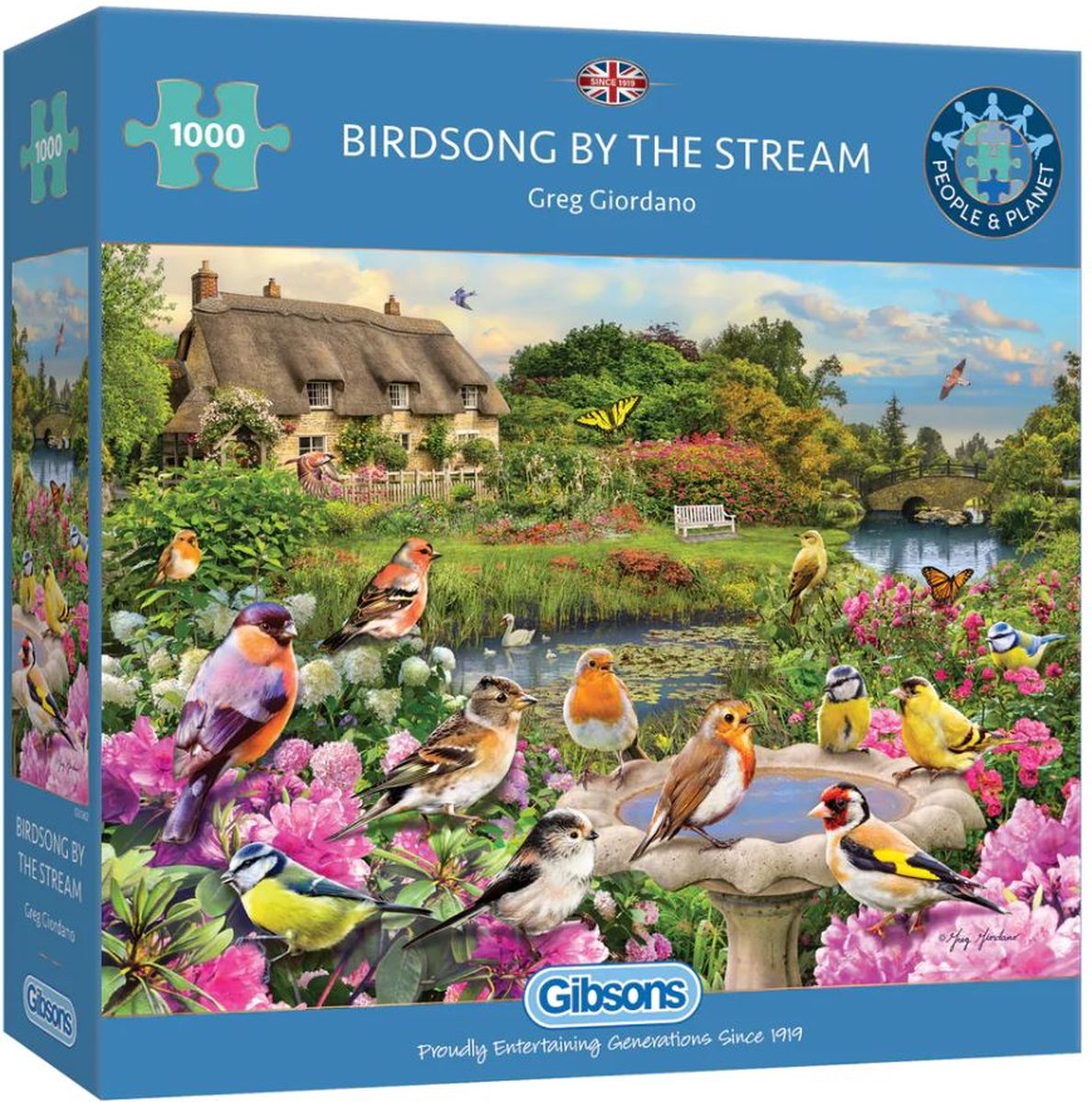 Gibsons – Vogelgezwitscher am Bach (von Greg Giordano) – 1000 Teile 68×49 cm (B×H) – Puzzle für Erwachsene