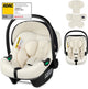 Lionelo Astrid i-Size-Autositz – ADAC 5-Sterne – 40–87 cm – RWF – Memory-Schaum – verstellbare Kopfstütze (7 cm) – Holmbergs-Gurte – kompatibel mit Kinderwagen mit Isofix-Basis – i-Size-Standard – lichtecht