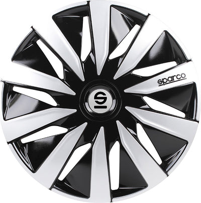 Sparco Radkappen Lazio 13 Zoll Schwarz Silber - 4 Stück