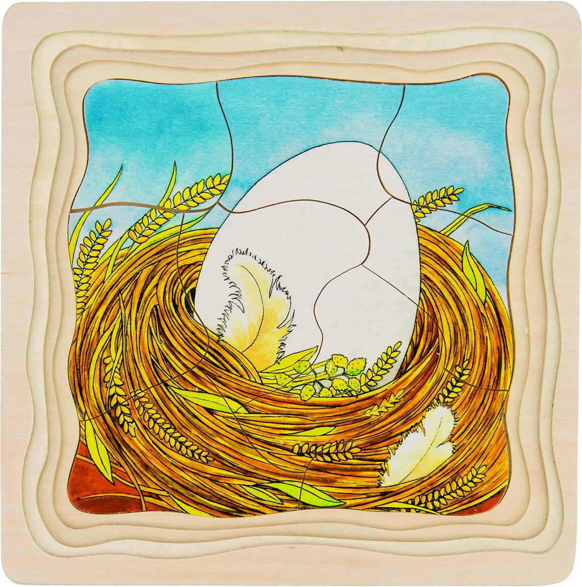 Goki Holzschicht Puzzle Huhn