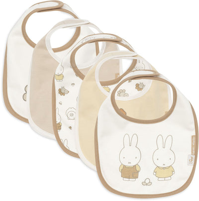 Jollein Lätzchen Jersey wasserdicht – 5 Stück – Miffy Family Farm