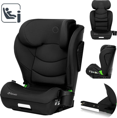 Lionelo Neal i-size – Autositz 100–150 cm – ISOFIX oder Autosicherheitsgurt – verstellbare Kopfstütze (10 Positionen) – neigbare Rückenlehne (4 Positionen) – Seitenaufprallschutz – Getränkehalter – EPP-EPS-Schaum – abnehmbarer Bezug – bequem, universell