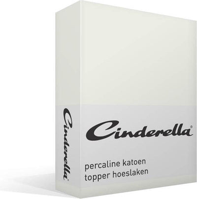 Cinderella-Wochenende – Topper-Spannbettlaken (bis 15 cm) – Baumwolle – 200 x 200 cm – Elfenbein