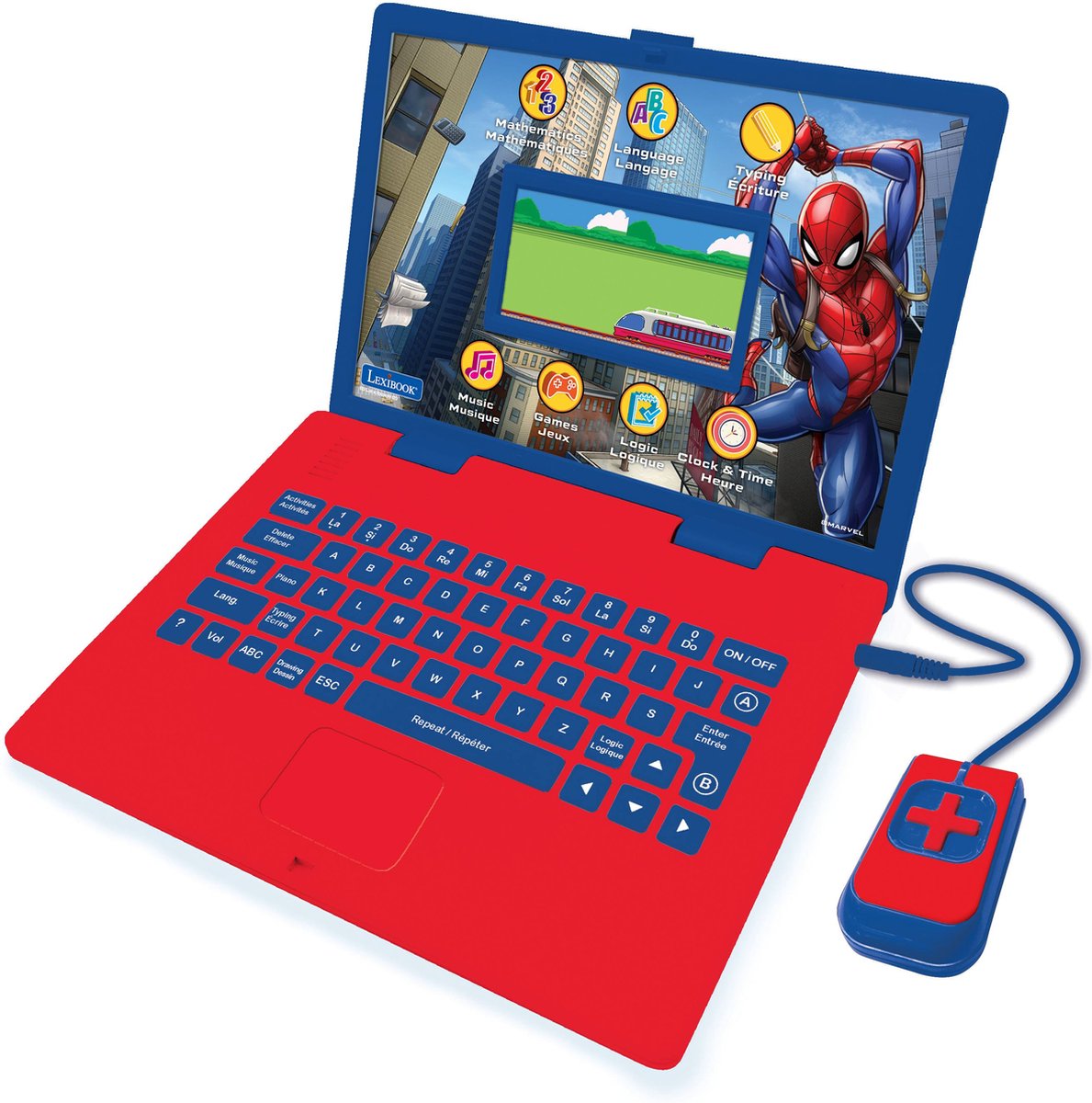 Lexibook für Pädagogen in der Farbe Spiderman, zweisprachig, Französisch und Englisch