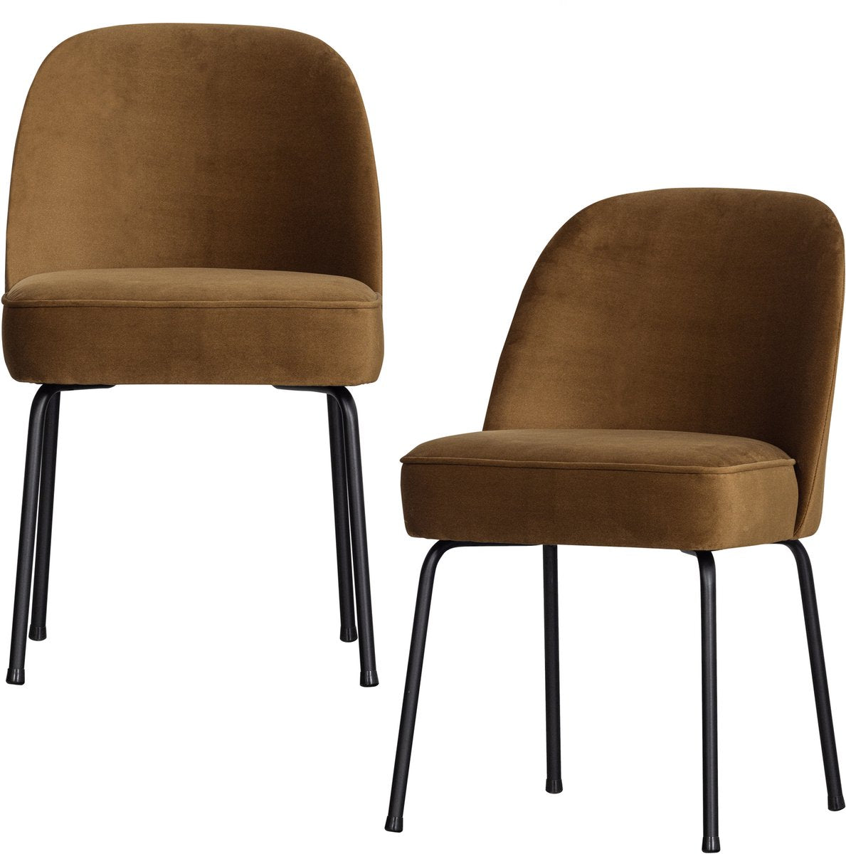 Woood Vogue Esszimmerstühle – Samtstoff – Honiggelb – 2er-Set