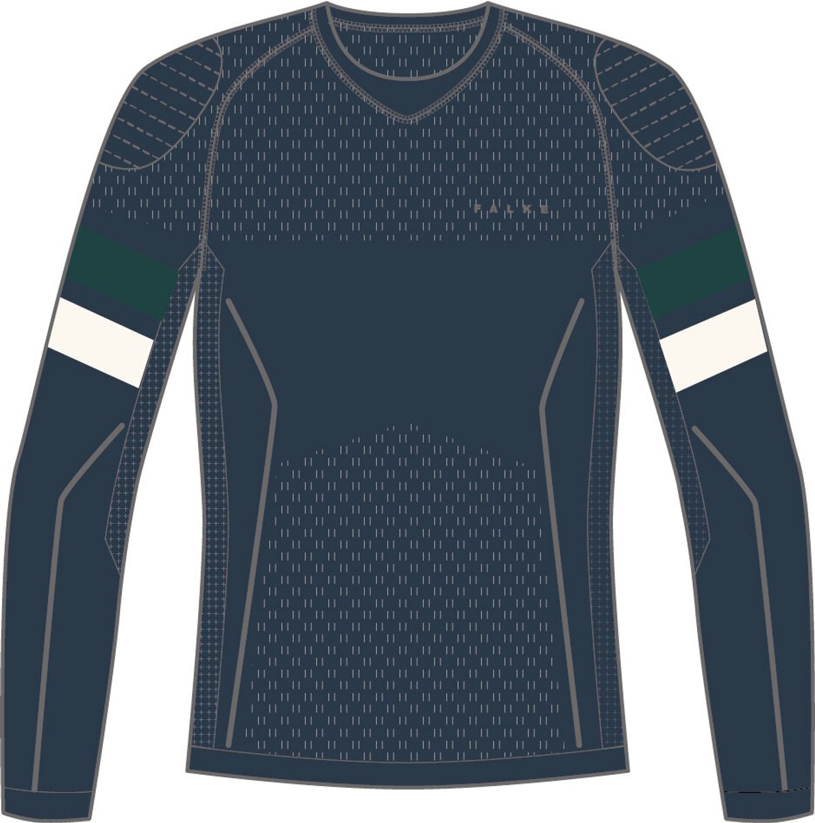 Falke maximal warmes Rundhals-Funktionsshirt aus schnell trocknendem Funktionsmaterial mit langen Ärmeln Herren Blau - Größe L