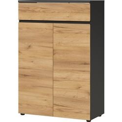 Schrank Germania 426-549 GW-Lissabon 1200 x 800 x 400 mm Graphit, Navarra-Eiche