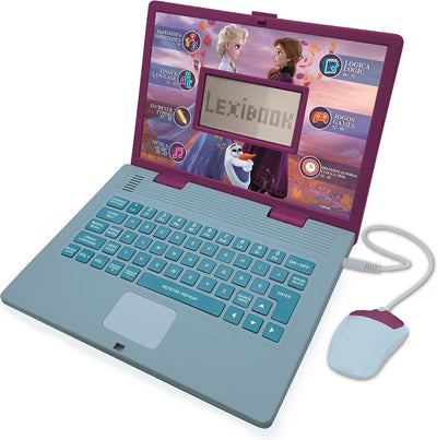 Lexibook Frozen zweisprachiger Lernlaptop – 124 Aktivitäten (Portugiesisch Englisch)