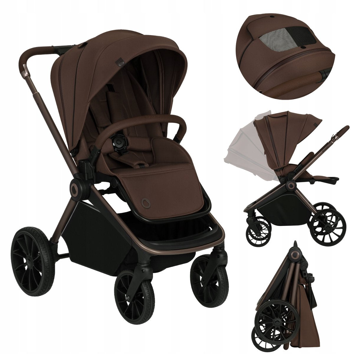 Lionelo Mika Plus Kinderwagen – All-Terrain-Räder – Leichtgewicht – verstellbarer Sitz – XXL-Verdeck mit UPF 50+ – kompakt faltbar – inklusive Zubehör
