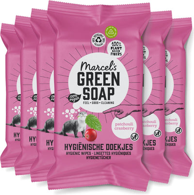Marcel's grüne Seifenreinigungstücher – Patchouli Cranberry – 6 x 60 Stück