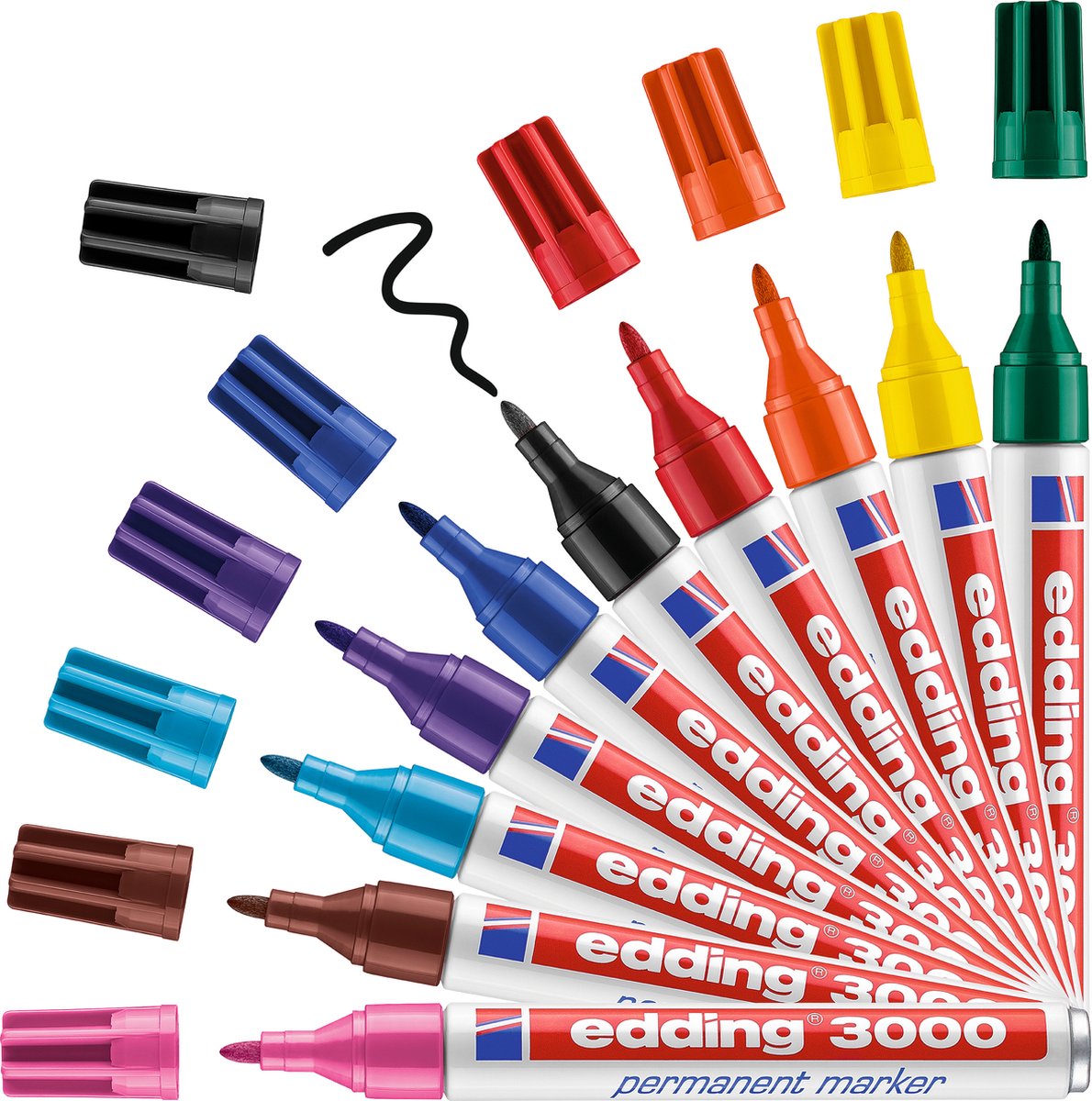 Quantores Filztip Stift Permanent Edding 3000 ca. 1,5-3 mm, 10..