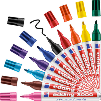 Quantores Filztip Stift Permanent Edding 3000 ca. 1,5-3 mm, 10..