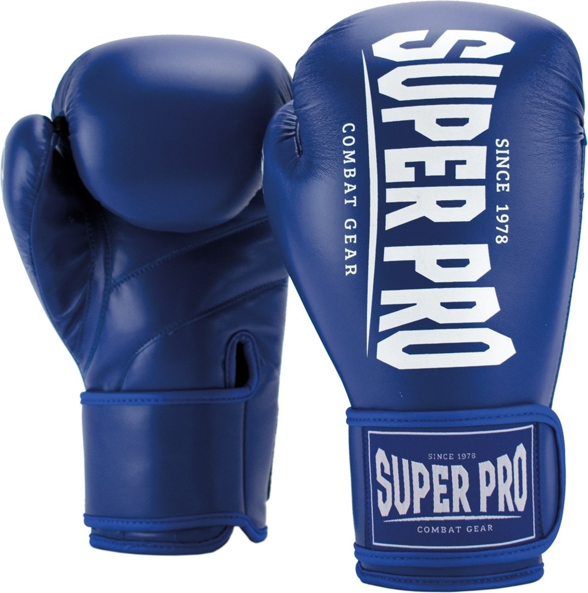 Super Pro Combat Gear Champ (Kick)Boxhandschuhe blau weiß 14oz