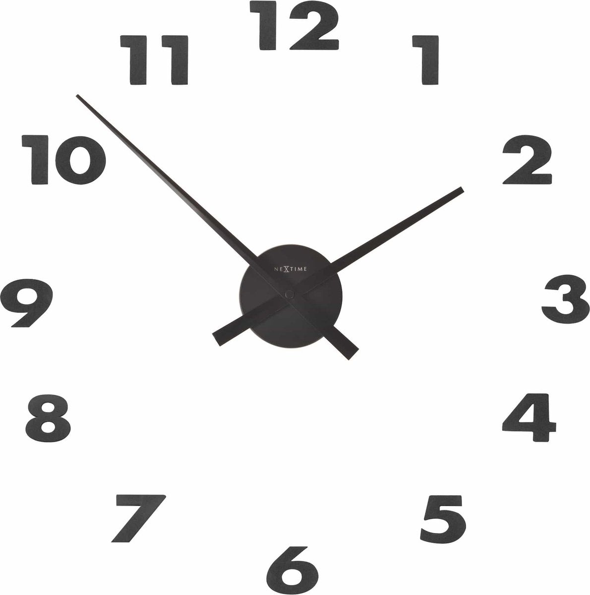 Nexttime kleine Zeiger – Wanduhr – 48 × 3 cm – Aluminium – Schwarz