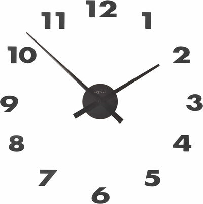 Nexttime kleine Zeiger – Wanduhr – 48 × 3 cm – Aluminium – Schwarz