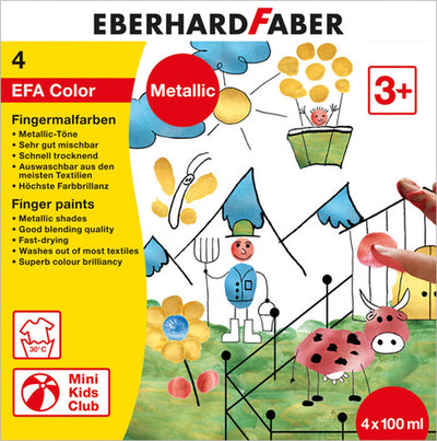 Eberhard Faber Eberhard Faber EF-578802 Fingerfarbe Set EFA Metallic Set 4 x 100 ml