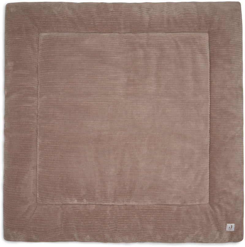Jollein Laufstalldecke Baby – 100 x 100 cm – wolkige Rippe – Polyester – Milchkaffee