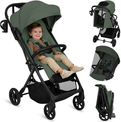 Lionelo Tansi Buggy – Graveltech-Räder – faltbares automatisches Faltsystem – geeignet für 6 Monate bis 4 Jahre – hoher Sitz bis zu 92 cm – 3-Positionen-Rückenlehne – Dri-Seat-Komfort – inklusive Moskitonetz-Getränkehalter