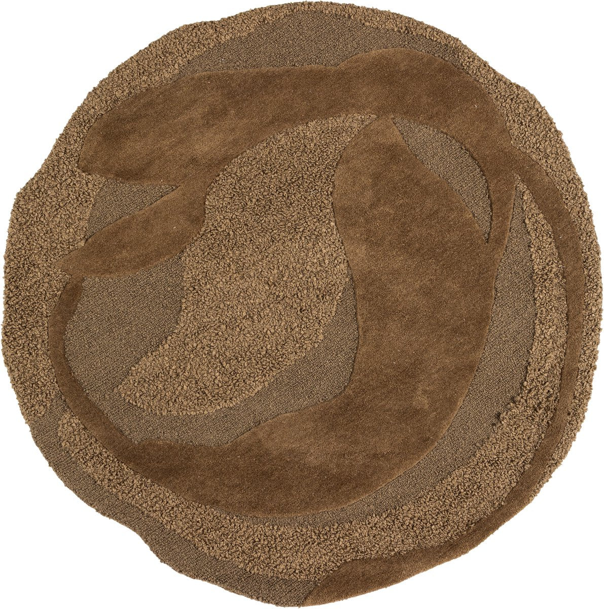 Woood Orvi-Teppich – Wollpolyester – braun – ø160 cm