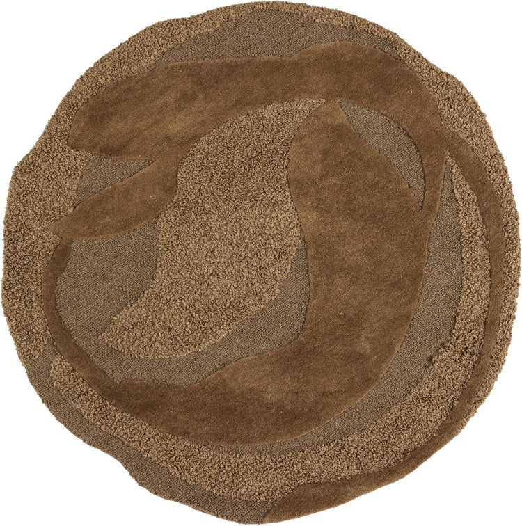 Woood Orvi-Teppich – Wollpolyester – braun – ø160 cm