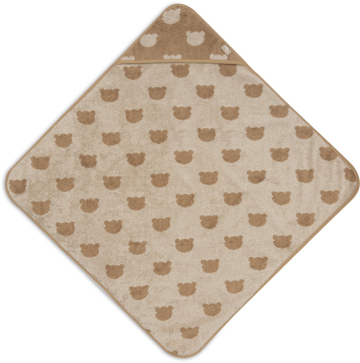 Jollein Badeumhang Baby – Jersey-Frottee – 75 x 75 cm – Jacquard – Teddybär