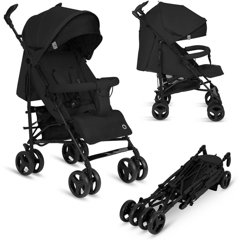 Lionelo Irma – Buggy – Kinderwagen – leicht 7 kg – bis zu 15 kg – gefederte Räder – 360° – bis zu 5 Jahre – Aufbewahrungskorb – verstellbarer Griff – Schnellfaltsystem – kompakte Größe