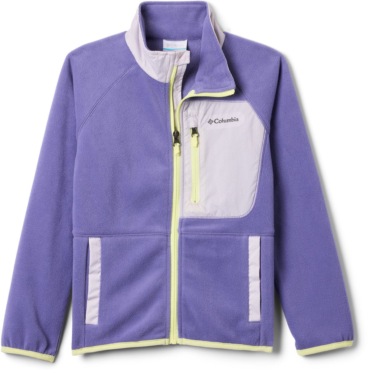 Columbia Fast Trek™ V Outdoor-Pullover für Kinder mit durchgehendem Reißverschluss – Stormwatch, Lavendelperle