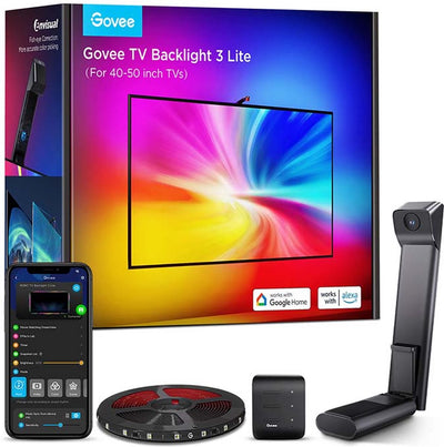 Govee TV Backlight 3 Lite 40–50 Zoll – TV-LED-Streifen – RGBICW – App-Steuerung – Alexa Google – Matter-kompatibel
