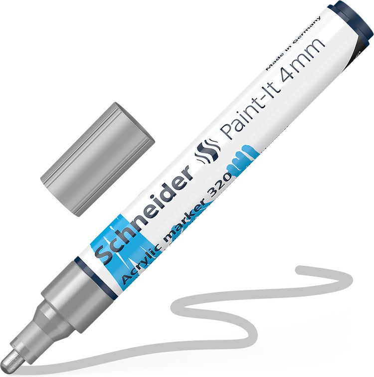 Schneider writing instruments schneider acrylic marker - paint-it 320 - 4mm - silver - s-120254