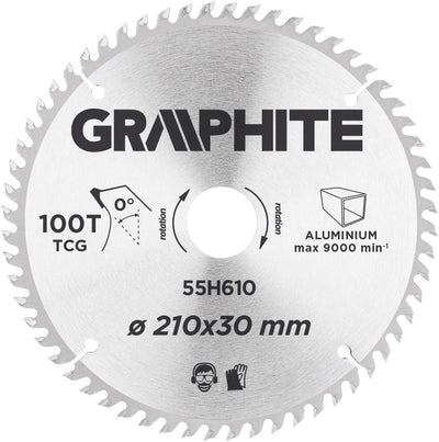 Graphit-Kreissägeblatt 205 mm, 80 Zähne, Aluminium