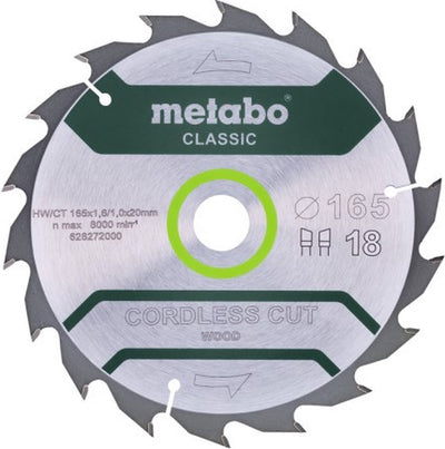 Metabo Kreissägeblatt HW CT 165x20, 18 WZ 20°, Classic