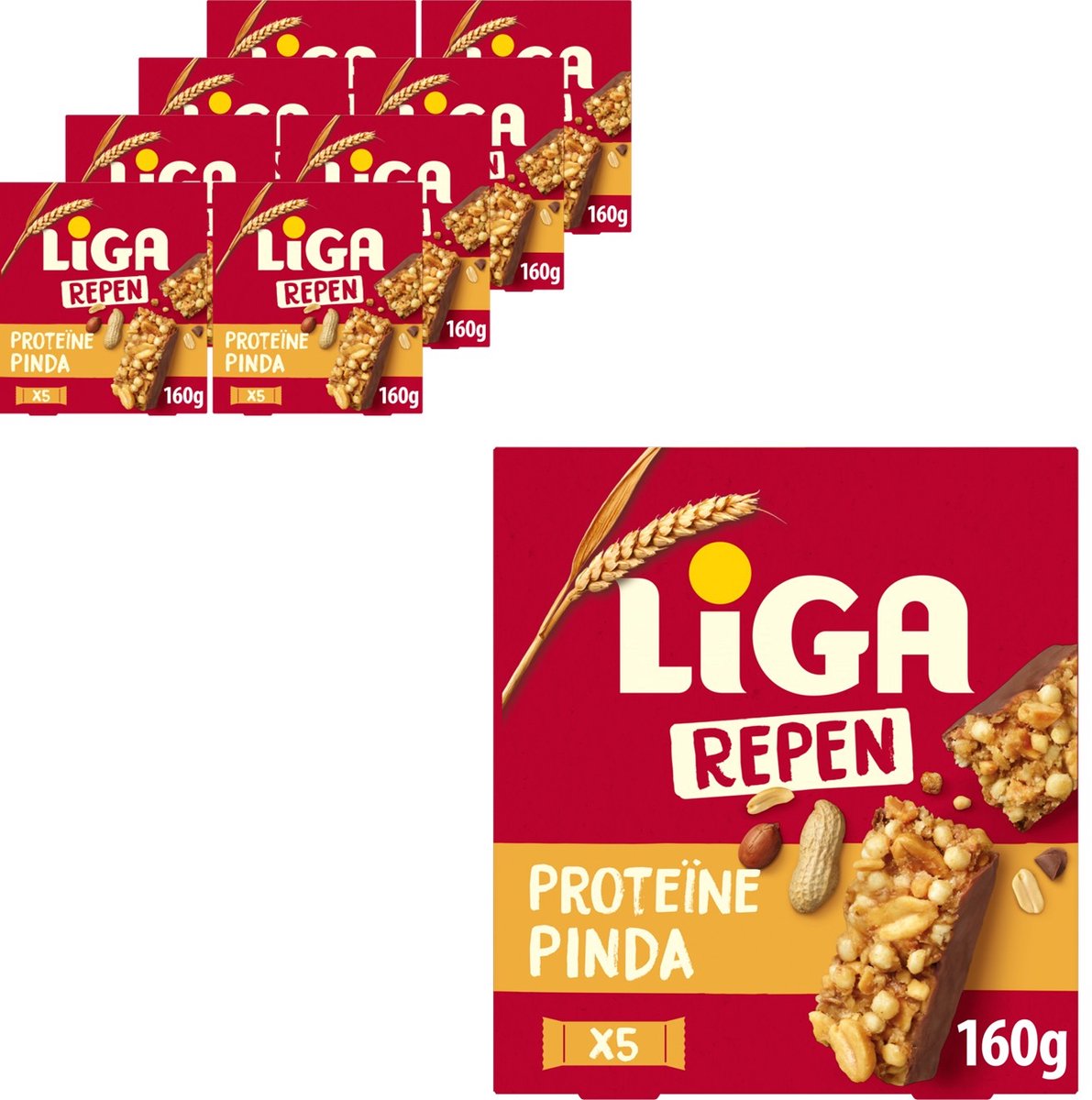 Liga Proteinriegel Erdnuss 8 x 160g (5 x 32g) - Proteine - Proteinriegel - Protein - Snacks - Sport - Geschenk