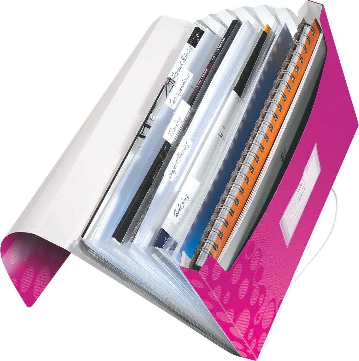 Leitz Wow Projektmappe PP - mit 6 Fächern - rosa