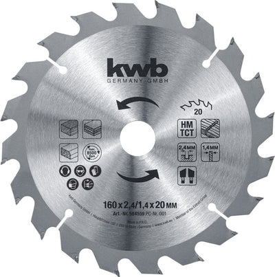 Kwb Kreissägeblatt HM - 160x20mm - 20t