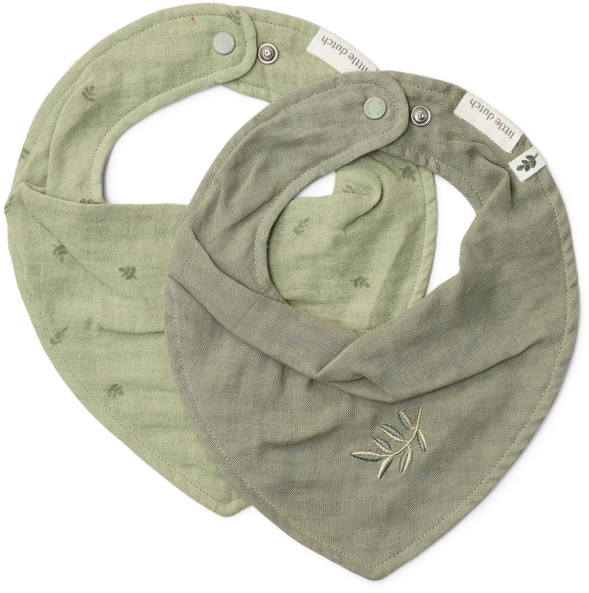 Little Dutch 2er-Pack Bandana-Lätzchen – Grün – Essentials