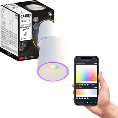 Calex Halo Smart Aufbaustrahler – Smartes Downlight – RGB und warmweißes Licht – Weiß