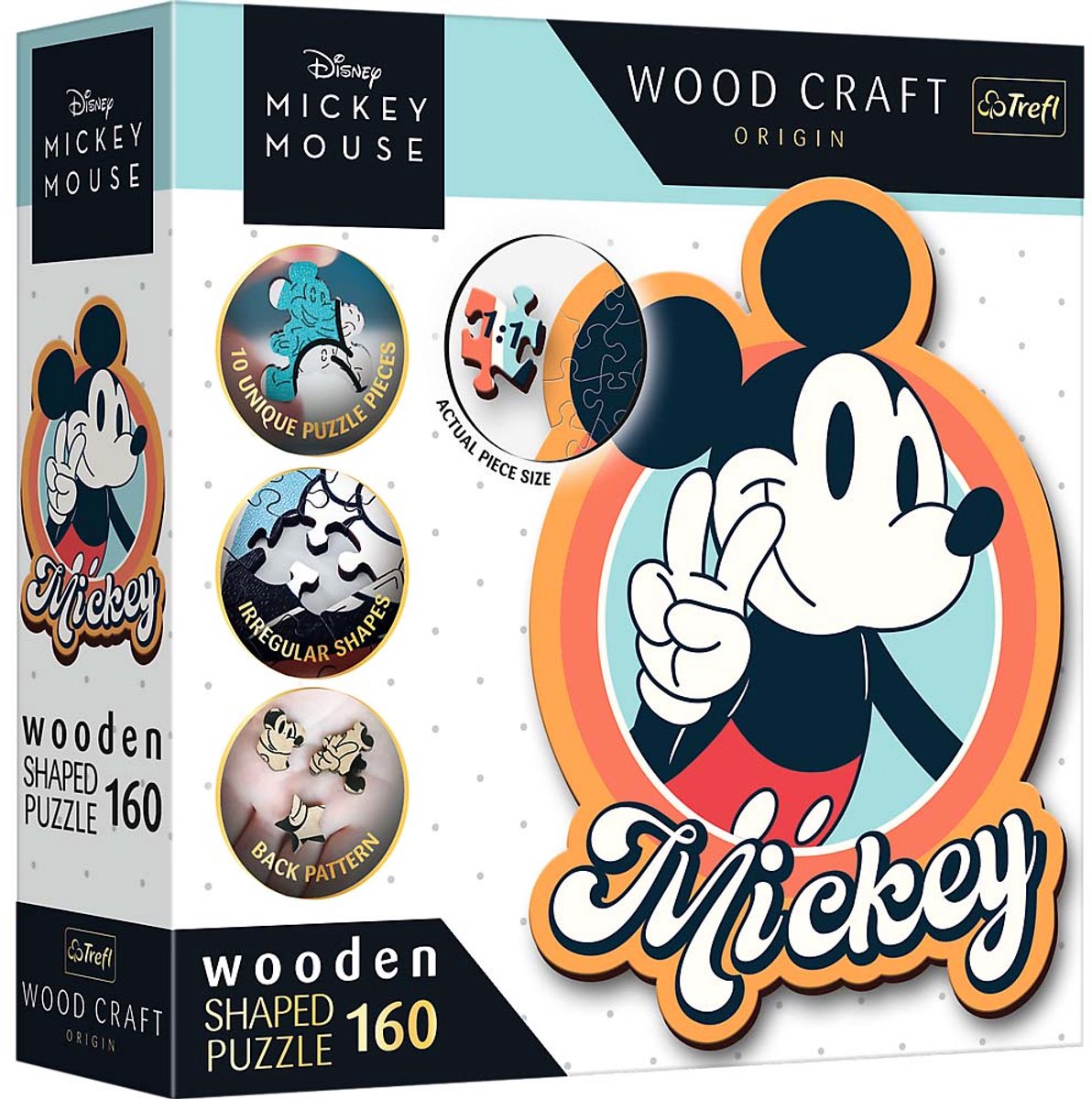 Trefl - Puzzles - 160 Holzpuzzles - Retro Mickey Mouse Disney Mickey Mouse und Freunde FSC Mix 70 %