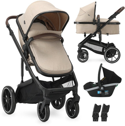 Deryan Noa Kinderwagen 3-in-1 – Kinderwagen mit Autositz – Nougat