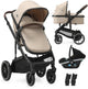Deryan Noa Kinderwagen 3-in-1 – Kinderwagen mit Autositz – Nougat