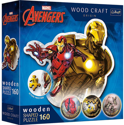 Trefl – Puzzles – 160 Holzpuzzles – Brave Iron Man Disney Marvel Heroes FSC Mix 70 %