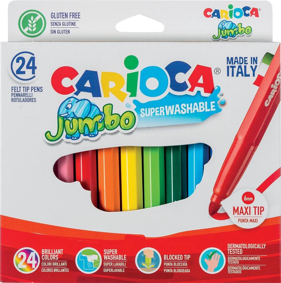Carioca Filzstift Jumbo Maxi sortiert 24 Stück | Set mit 24 Stück