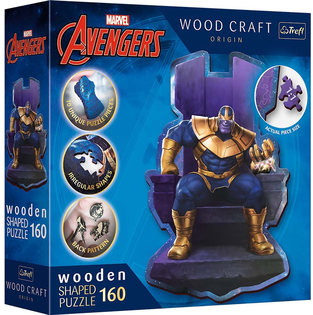 Trefl - Puzzles - 160 Holzpuzzles - Thanos auf dem Thron Disney Marvel Heroes FSC Mix 70 %